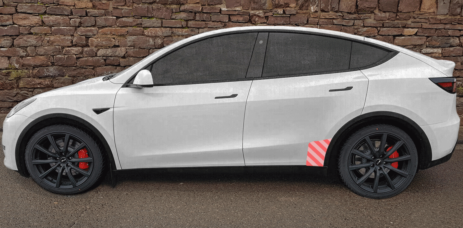 Tesla Model Y Transparente Schutzfolie hintere Seitentür