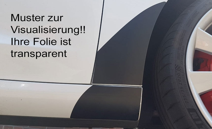 Transparentes Schutzfolienset Tesla Model 3 Seitenschweller VORNE