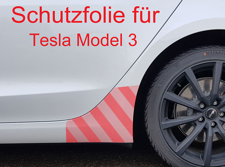 Transparentes Schutzfolienset Tesla Model 3 hinterer Seitenschweller